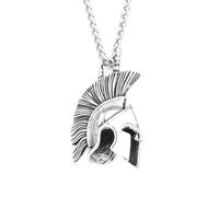 ZIAFRPN Vintage 3D Style Spartan Warrior Pendentif Collier Mode Unique Guerriers Casque Collier pour Hommes Amulette Bijoux félicitations Cadeaux