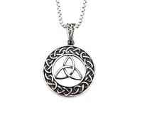 ZIAFRPN Vintage amulette Noeud trinité Pendentif Collier Viking Noeud Celtique Collier pour Hommes scandinave Irlandais Bijoux Cadeau