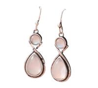 ZIAFRPN Vintage Couleur Argent gouttelette d’Eau incrusté Imitation Pierre de Lune Boucles d’Oreilles Classique Faire Vieux Parti Boucles d’Oreilles Bijoux