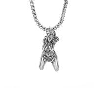 ZIAFRPN Vintage couleur argent Pow esclave statue pendentif Personnalité des hommes charme pull collier Unique anniversaire cadeau félicitations cadeaux