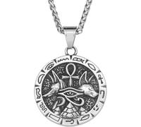 ZIAFRPN Vintage Égypte Anubis Pendentif Collier Hommes Oeil d’Horus Collier Mode Rune amulette Bijoux Cadeau