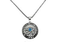 ZIAFRPN Vintage égyptien Oeil d’Horus Aigle tête de Dieu Pendentif Oeil de Dieu Collier pour Hommes Vintage Punk amulette Bijoux félicitations Cadeaux