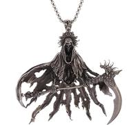 ZIAFRPN Vintage Gothique Enfer Mort Mort Pendentif Crâne Diable Collier Hommes Punk Moto Rock Bijoux Meilleurs Cadeaux