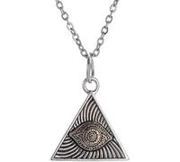 ZIAFRPN Vintage maçonnique Illuminati collier triangle oeil pendentif pour hommes oeil de Dieu mode amulette porte-bonheur bijoux félicitations cadeaux