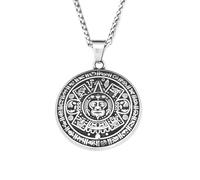 ZIAFRPN Vintage Noir Motif Symbole Maya Pendentif Collier pour Hommes Mode Talisman Lourd Bijoux Cadeau félicitations Cadeaux