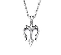ZIAFRPN Vintage Poséidon Trident Pendentif Collier pour Hommes Mode Grec Trident Colliers Amulette Bijoux Cadeau félicitations Cadeaux