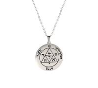 ZIAFRPN Vintage Protection Secret Le troisième Pentacle de Mars Salomon Occulte Pendentif Collier amulette Bijoux Cadeau