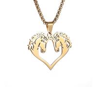 ZIAFRPN Vintage Punk cheval collier noeud celtique irlandais coeur Animal Couple pendentif bonne chance irlandais bijoux cadeau