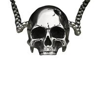 ZIAFRPN Vintage Punk Skull Biker Collier Hip Hop Rock Simple Skull Pendentif pour Hommes Mode Bijoux Cadeau