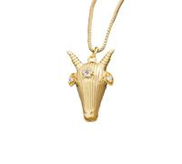 ZIAFRPN Vintage Punk Style Tête de Mouton Décoration Collier Mode Unisexe Personnalisé Couples Bijoux Accessoires Pendentif