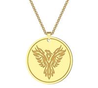 ZIAFRPN Vintage Soleil Dieu Oiseau Pendentif amulette Collier pour Hommes Femmes Mythe Phoenix Talisman Charme Ras de Cou chaîne Bijoux Cadeau