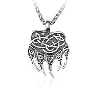 ZIAFRPN Vintage Unique amulette ours griffe colliers 316L noeud celtique pendentif pour hommes Viking mode bijoux cadeau félicitations cadeaux