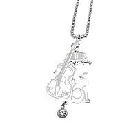 ZIAFRPN Violoncelle Strass Sorcellerie Chat Voiture Pendentif Suspendu pour Femmes Hommes Couleur Argent Kitty Porte-clés Bijoux