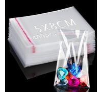 Ziamzra 400 Pièces Sachet Cellophane Transparent 5x8cm Auto-adhésif OPP pour Emballage Plastique - Petits Sacs Bonbon Biscuit Chocolats Bijoux Perles Cadeau Noel