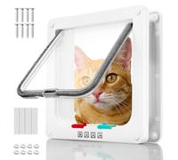 Ziamzra Chatière pour Chat et Chien Grande avec Verrouillage à 4 Voies - 28 * 25 * 5.5cm - pour Mur Intérieur et Extérieur, Porte en Bois, Porte Fine