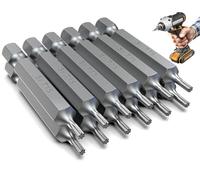 Ziamzra T15 Bit Long Torx 50 mm Magnétiques Embouts Torx 1/4 à Queue Hexagonale Torx Bit Set Rechange Assortiment d'Embouts en Acier S2 Jeu d'Embouts Torx T15 pour Embouts de Vissage(12 Pièces)
