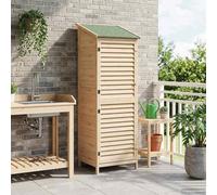 Ziaphsol Abri de Jardin en Bois Massif 59 x 56 x 176 cm avec Toit en Asphalte Porte à louvre Ventilation Stockage extérieur