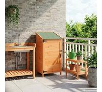 Ziaphsol Abri de Jardin en Bois Massif Marron 59 x 56 x 113,5 cm avec Toit en Asphalte Porte à louvre pour Rangement extérieur Durable et Pratique