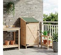 Ziaphsol Abri de Jardin en Bois Naturel 59,5 x 56 x 113,5 cm avec Toit en Bitume, Porte à louvre, Grand Espace de Rangement, idéal pour Stockage d'outils, vélos ou matériel extérieur