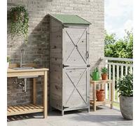 Ziaphsol Abri de Jardin Gris en Bois Massif 59,5 x 56 x 176,5 cm pour Rangement extérieur Durable avec Porte à louvre et Toit idéal pour Outils vélos tondeuses