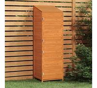 Ziaphsol Abri de Jardin Marron en Bois Massif 55x52x174,5 cm pour Rangement extérieur Chalet, cabane, maisonette avec Porte, étagère, Plancher et Toit terrasse pour Cour et Patio