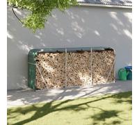 Ziaphsol Abri pour bois de cheminée - Vert - 234 x 45 x 100 cm - En acier galvanisé - Avec 2 crochets - Pour jardin, terrasse, rangement résistant aux intempéries