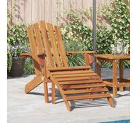 Ziaphsol Adirondack Chaise de jardin avec repose-pieds en bois d'acacia massif, pliable, résistante aux intempéries, fauteuil de salon stable pour terrasse, balcon, jardin, confortable avec accoudoirs
