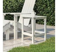 Ziaphsol Adirondack Table de jardin blanche 38 x 38 x 46 cm résistante aux intempéries en polyéthylène haute densité avec acier pour jardin, terrasse, balcon, extérieur, camping, pliable et stable