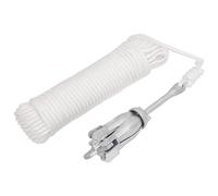 Ziaphsol Ancrage pliant avec corde argentée 1,5 kg en fonte malléable, 4 panneaux d'ancrage de bateau avec laisse de 30 m et corde de 8 mm pour voilier, bateau gonflable, kayak, canoë, amarrage au