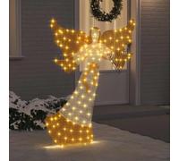Ziaphsol Ange lumineux blanc chaud, 116 x 29 x 158,5 cm, polyester, LED avec 8 modes, alimentation USB, décoration intérieure et extérieure pour Noël, l'Avent et le jardin