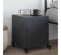 Ziaphsol Anthracite Bedside Table 36x39x43.5 cm Steel Modern Bedroom Furniture with Storage Space for Living Room Or Bedroom Decor