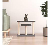 Ziaphsol Arbre à chat classique avec plateformes - Gris foncé - En bois peluche et sisal - 60 x 34,5 x 62,5 cm - Pour grimper, s'asseoir, gratter et se reposer