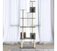 Ziaphsol Arbre à Chat Gris Clair avec griffoirs en sisal, Plateforme, Maison, hamac, Tunnel, 188 cm, idéal pour se Reposer, Jouer, Grimper et se Cacher dans intérieur Salon ou Chambre