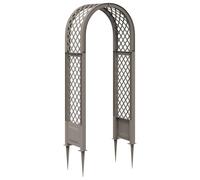 Ziaphsol Arche à Roses avec Pointes Gris 97 x 43 x 218 cm en polypropylène résistante aux intempéries pour Jardin extérieur, Stable, Facile à Monter sans Outils