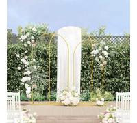 Ziaphsol Arche de Mariage dorée en Acier 3 pièces, Support de pergola extérieure et intérieure, Structure décorative pour Jardin, terrasse, Cour ou Balcon
