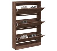 Ziaphsol Armoire à Chaussures chêne Marron 80x21x125,5cm en Bois d'ingénierie Meuble de Rangement Compact pour entrée, Couloir ou vestiaire avec 3 tiroirs empilables et capacité de 50 kg