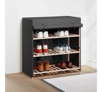 Ziaphsol Armoire à Chaussures en Tissu Gris 79x40x80 cm avec 3 Niveaux pour Rangement organisé dans entrée, vestiaire ou Chambre, capacité de 6 Paires, légère et Facile à déplacer