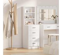 Ziaphsol Armoire Blanche en Bois d'ingénierie 40 x 41 x 135 cm pour Salle à Manger, Buffet Moderne avec tiroirs, Rangement Pratique pour Cuisine, Salon ou entrée
