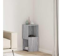 Ziaphsol Armoire d'angle 30,5 x 30 x 65 cm - En bois Sonoma gris - Commode avec 2 étagères pour salon, chambre à coucher, bureau, couloir