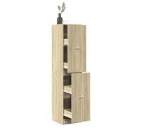 Ziaphsol Armoire d'apothicaire chêne Sonoma en Bois d'ingénierie avec 4 tiroirs Grande capacité Rangement Meuble Multifonction pour Bureau Salon Cuisine Chambre