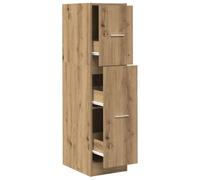 Ziaphsol Armoire d'apothicaire en Bois d'ingénierie chêne Artisanal Meuble de Rangement Multifonctionnel pour Bureau Chambre Salon Cuisine avec Serrure métallique et tiroirs spacieux