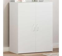 Ziaphsol Armoire de classement blanche en bois 60 x 32 x 77,5 cm, armoire de bureau avec deux portes, espace de rangement pour dossiers, documents, papier et bureau à domicile