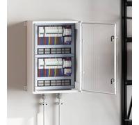 Ziaphsol Armoire de commande grise en plastique ABS 57 x 24,5 x 70 cm pour intérieur et extérieur, câble, câble, fil, tresse, câble d'alimentation, câble électrique, montage avec tournevis