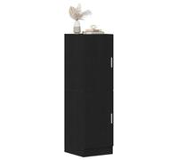 Ziaphsol Armoire de cuisine noire en bois 38 x 41,5 x 131,5 cm avec beaucoup d'espace de rangement, portes et étagères, autonome, polyvalente comme garde-manger, armoire d'appoint ou buffet