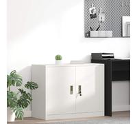 Ziaphsol Armoire de rangement blanche en acier 90 x 40 x 70 cm, portes verrouillables pour classeur, dossier, bureau, bureau à domicile, rangement et ordre faciles d'entretien