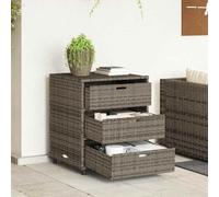 Ziaphsol Armoire de Rangement de Jardin Gris 55x59x69 cm en résine tressée Robuste avec tiroirs spacieux pour Outils Coussins et Accessoires extérieur idéale pour terrasse Balcon Patio