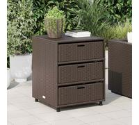 Ziaphsol Armoire de Rangement de Jardin Marron 55x59x69cm en résine tressée avec Cadre en Acier Robuste pour mobilier extérieur, idéale pour Coussins, Outils, Jouets Piscine, Accessoires terrasse