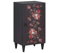 Ziaphsol Armoire de Rangement multimédia avec Porte Multicolore 40 x 33,5 x 75 cm en Bois de manguier Massif avec Boutons en Laiton pour Salon Chambre Bureau et Espace de Divertissement