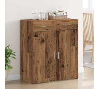 Ziaphsol Armoire de salle de bain en bois recyclé - 80 x 42,5 x 93,5 cm - Avec tiroir - 2 portes - Buffet d'espace de rangement pour salle à manger, cuisine, salon - Design moderne - Finition mate