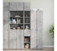 Ziaphsol Armoire haute, étroite, en bois dérivé du bois, 30 x 42,5 x 225 cm, avec 6 compartiments, polyvalente, pour cuisine et salon - Gris béton